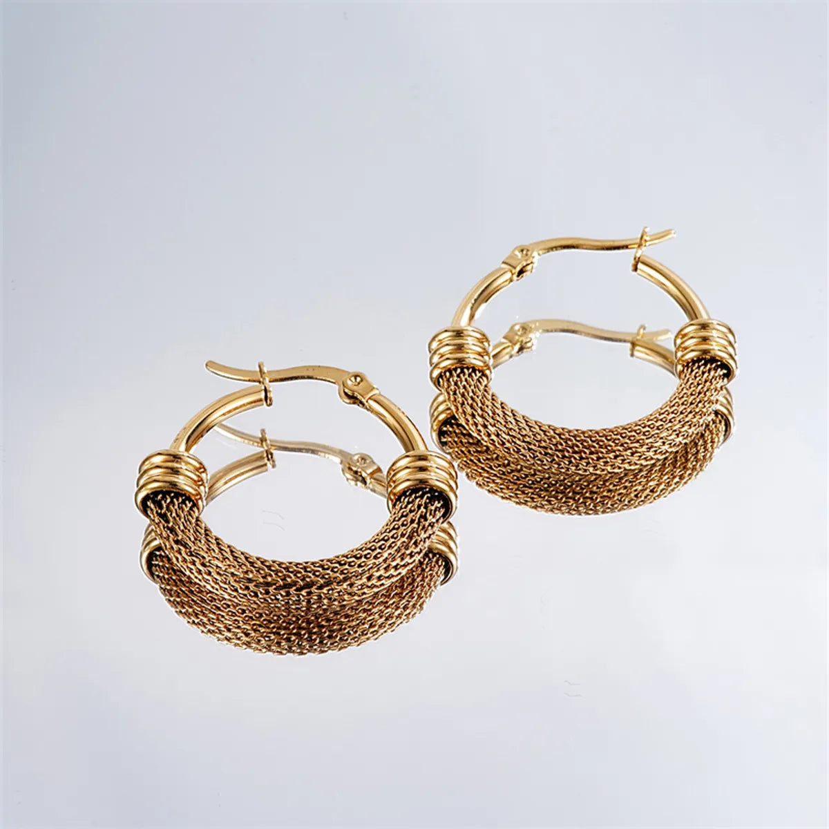 1 Pair Simple Style Geometric Irregular Stainless Steel Hoop Earrings