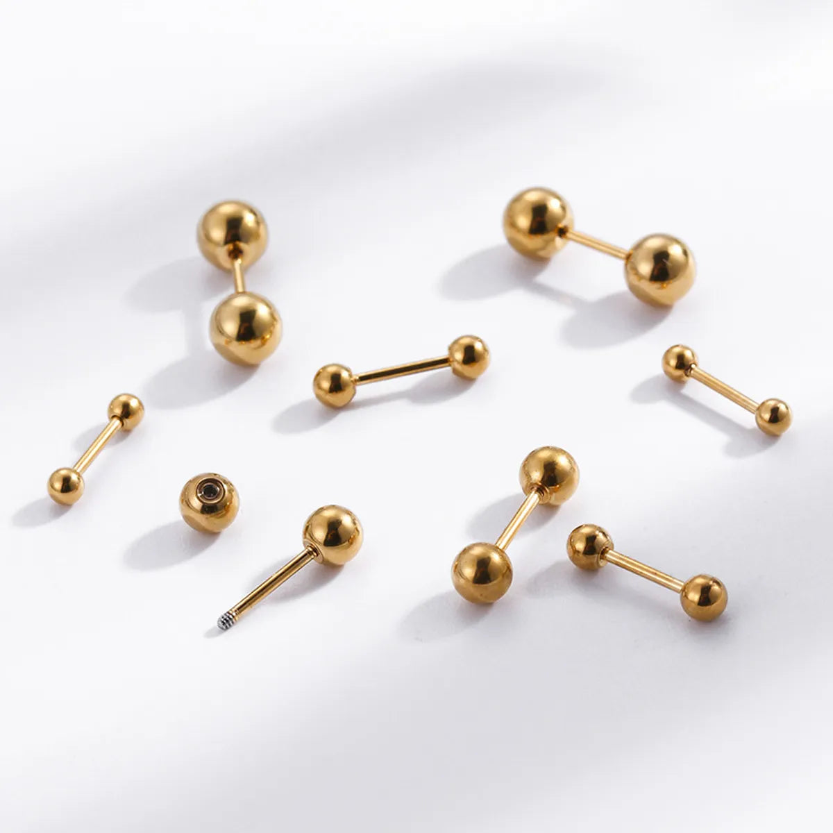 1 Pair Ear Cartilage Rings & Studs Simple Style Geometric 316 Stainless Steel  Plating