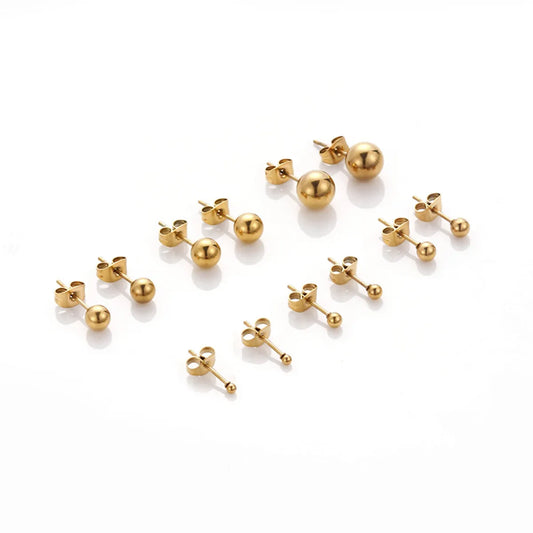 1 Pair Simple Style Geometric Metal Plating Ear Studs