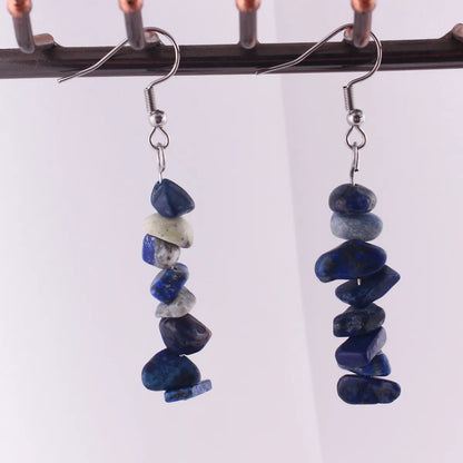 1 Pair Simple Style Geometric Patchwork Natural Stone Drop Earrings