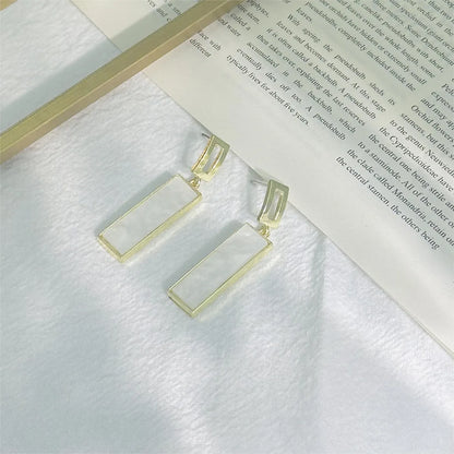 1 Pair Simple Style Geometric Plating Alloy Acrylic 14k Gold Plated Drop Earrings