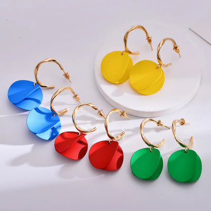 1 Pair Simple Style Geometric Plating Alloy Drop Earrings