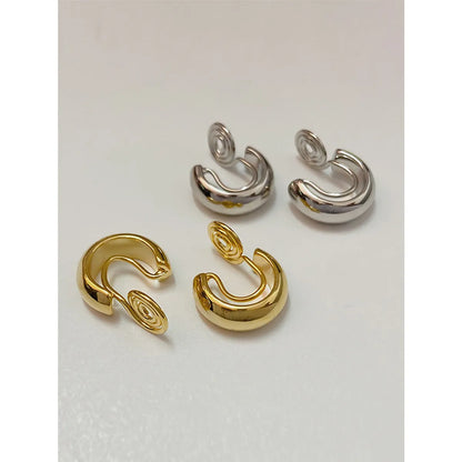 1 Pair Simple Style Geometric Plating Alloy Ear Studs