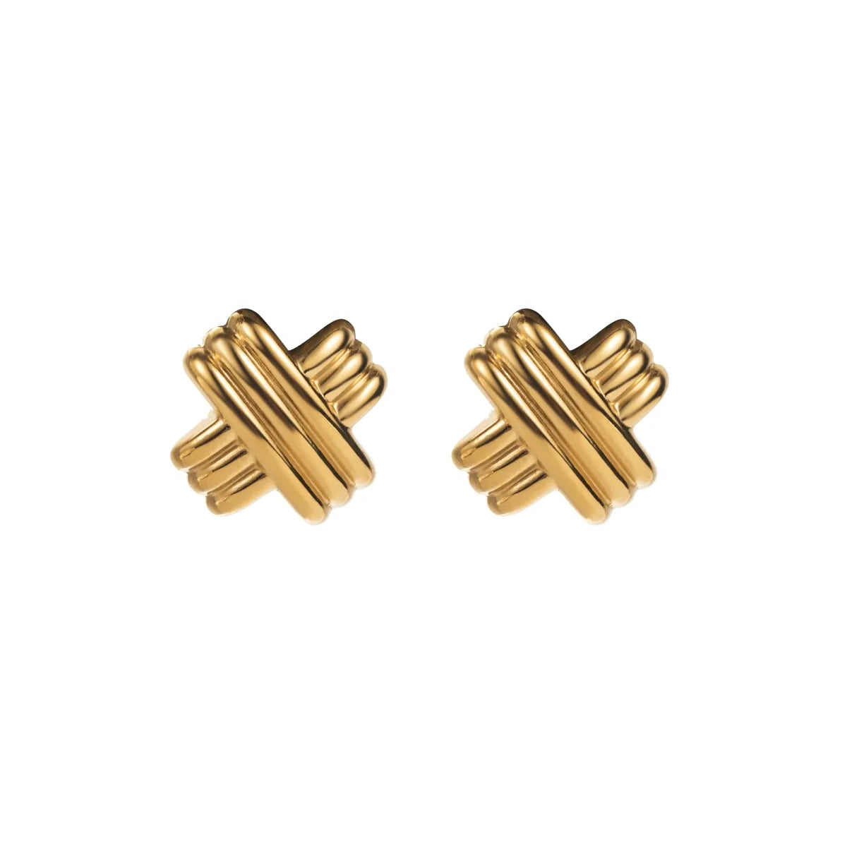 1 Pair Simple Style Geometric Plating Alloy Ear Studs