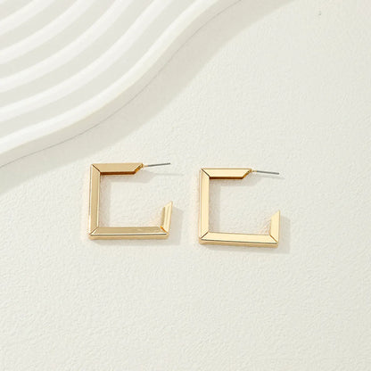 1 Pair Simple Style Geometric Plating Alloy Earrings