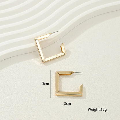 1 Pair Simple Style Geometric Plating Alloy Earrings