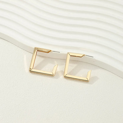 1 Pair Simple Style Geometric Plating Alloy Earrings