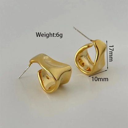 1 Pair Simple Style Geometric Plating Alloy Gold Plated Ear Studs