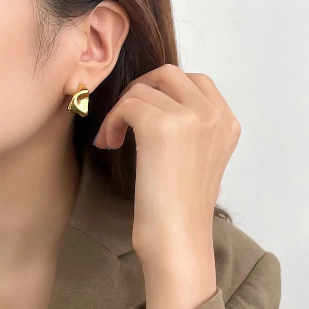 1 Pair Simple Style Geometric Plating Alloy Gold Plated Ear Studs