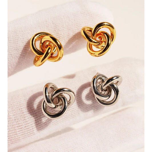 1 Pair Simple Style Geometric Plating Brass Ear Studs