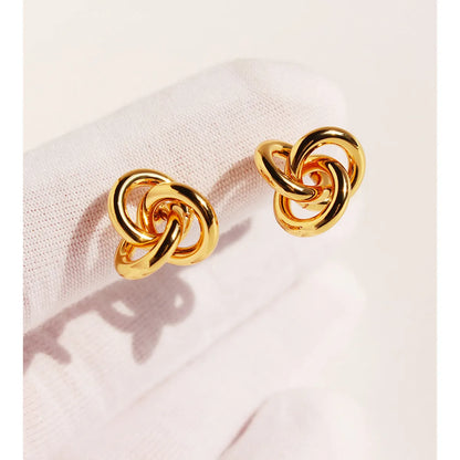 1 Pair Simple Style Geometric Plating Brass Ear Studs