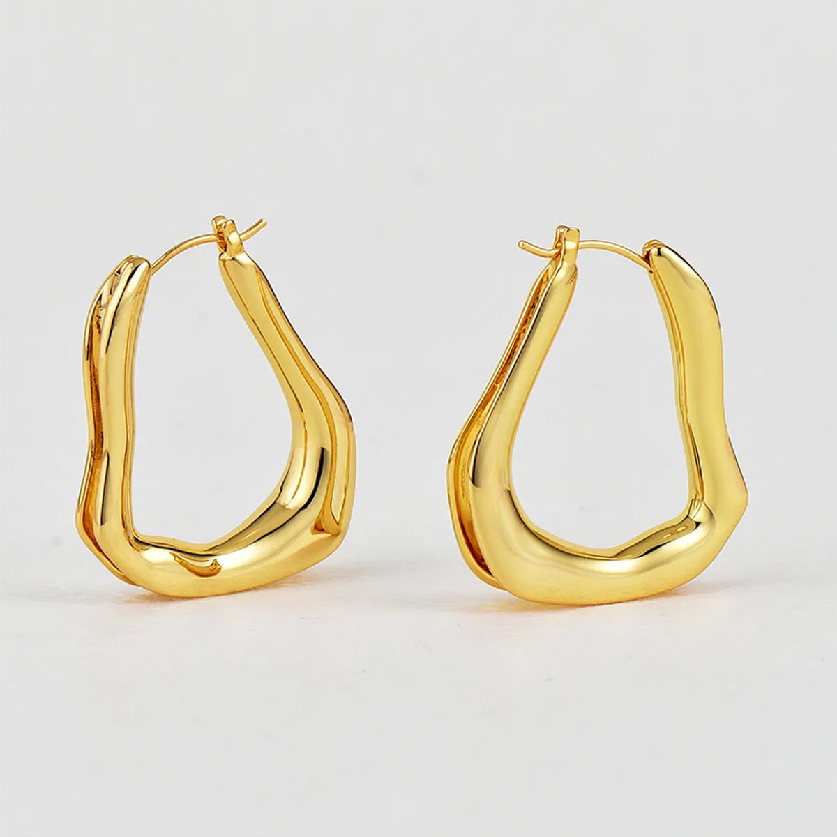 1 Pair Simple Style Geometric Plating Copper 18k Gold Plated Earrings