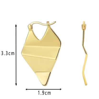 1 Pair Simple Style Geometric Plating Copper 18k Gold Plated Earrings