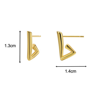 1 Pair Simple Style Geometric Plating Copper 18k Gold Plated Earrings