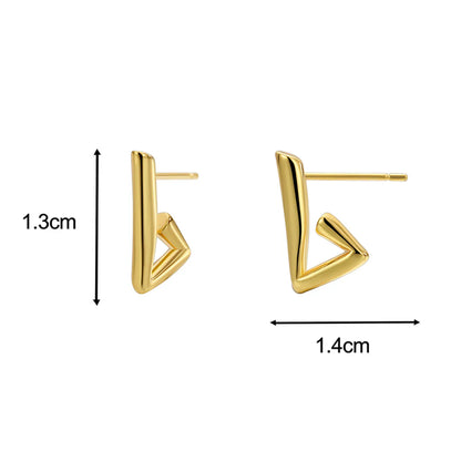 1 Pair Simple Style Geometric Plating Copper 18k Gold Plated Earrings