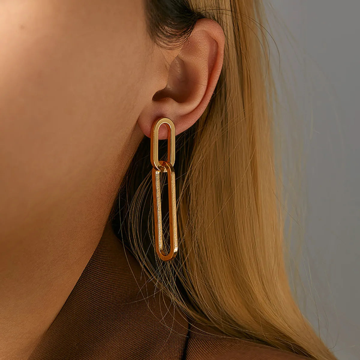 1 Pair Simple Style Geometric Plating Copper Drop Earrings