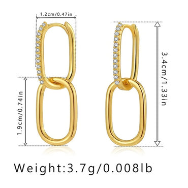 1 Pair Simple Style Geometric Plating Copper Drop Earrings