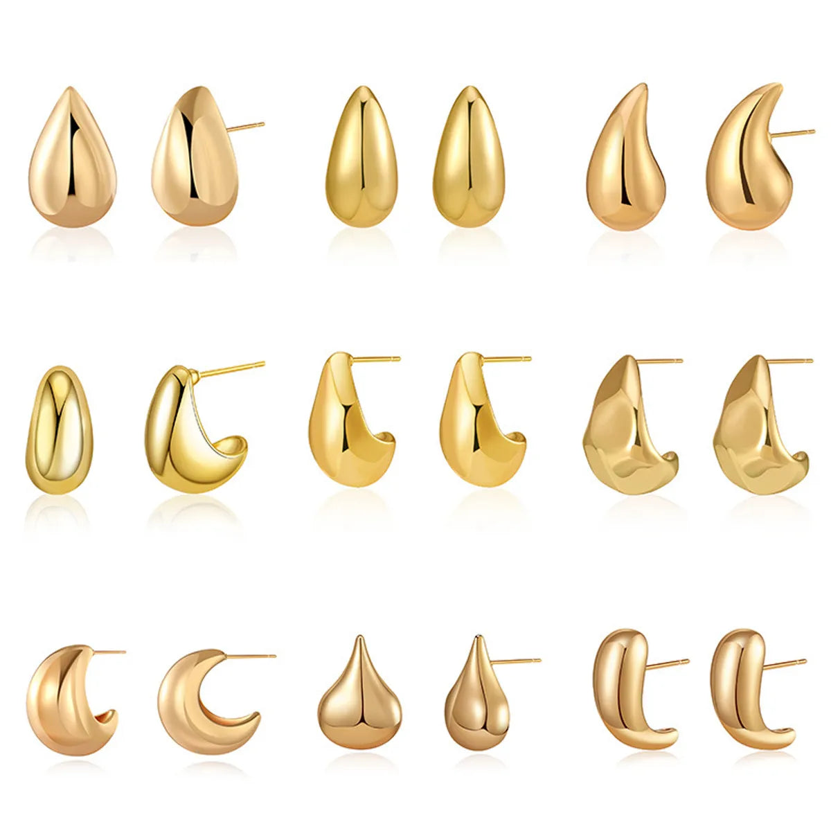 1 Pair Simple Style Geometric Plating Copper Ear Studs