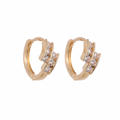 1 Pair Simple Style Geometric Plating Copper Hoop Earrings