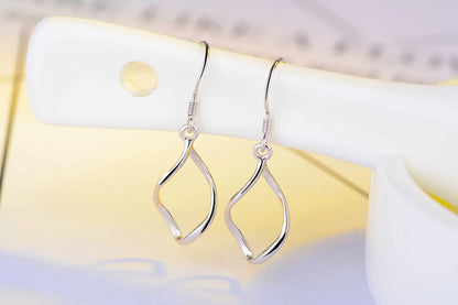 1 Pair Simple Style Geometric Plating Copper White Gold Plated Drop Earrings