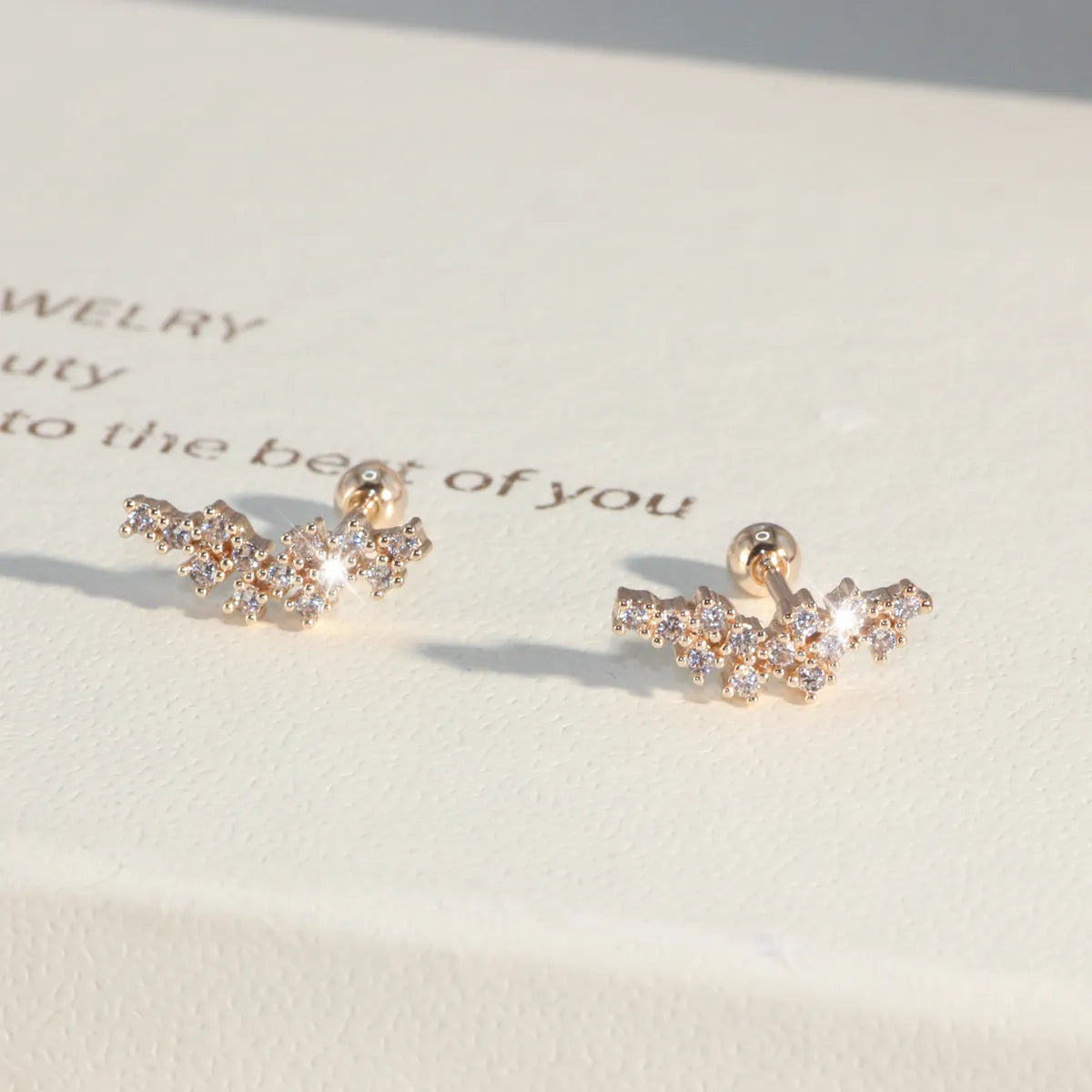 1 Pair Simple Style Geometric Plating Copper Zircon Ear Studs