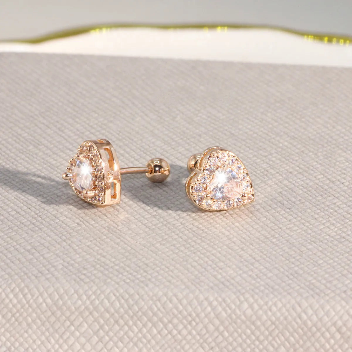 1 Pair Simple Style Geometric Plating Copper Zircon Ear Studs