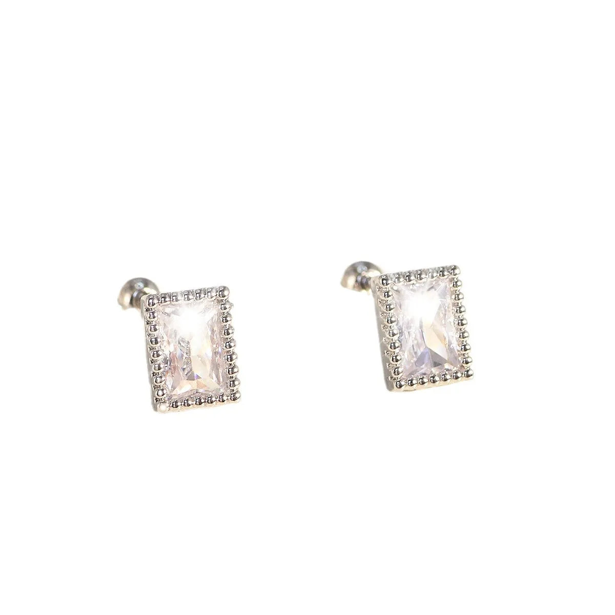 1 Pair Simple Style Geometric Plating Copper Zircon Ear Studs