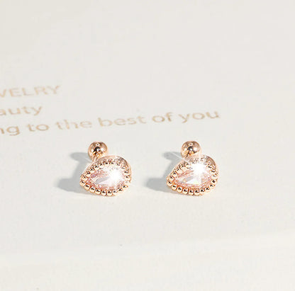 1 Pair Simple Style Geometric Plating Copper Zircon Ear Studs