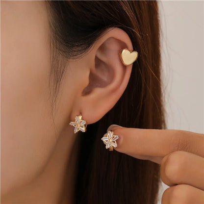 1 Pair Simple Style Geometric Plating Inlay Copper Zircon Ear Cuffs