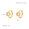 1 Pair Simple Style Geometric Plating Inlay 304 Stainless Steel Zircon 18K Gold Plated Earrings