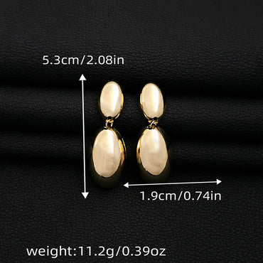 1 Pair Simple Style Geometric Plating Iron Drop Earrings