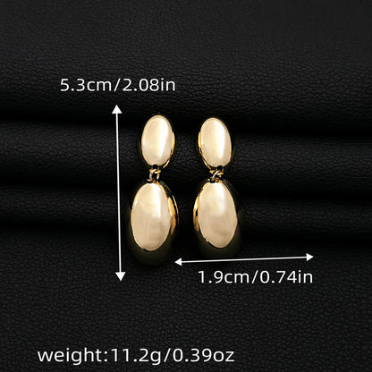 1 Pair Simple Style Geometric Plating Iron Drop Earrings