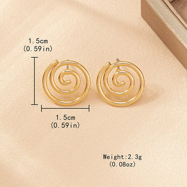 1 Pair Simple Style Geometric Plating Iron Ear Studs