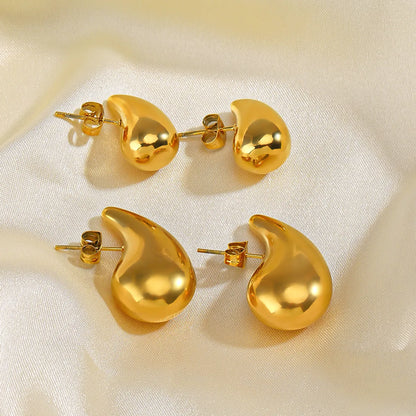 1 Pair Simple Style Geometric Plating Stainless Steel 18k Gold Plated Ear Studs