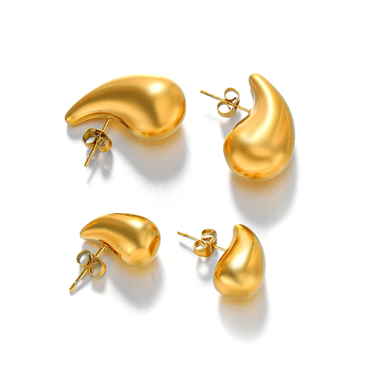 1 Pair Simple Style Geometric Plating Stainless Steel 18k Gold Plated Ear Studs