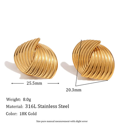 1 Pair Simple Style Geometric Plating Stainless Steel 18k Gold Plated Ear Studs