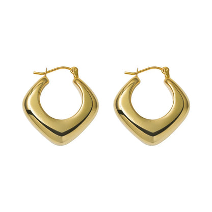 1 Pair Simple Style Geometric Plating Stainless Steel 18k Gold Plated Earrings