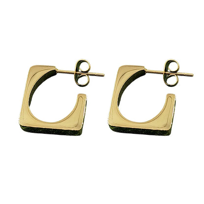 1 Pair Simple Style Geometric Plating 304 Stainless Steel 316 Stainless Steel  18K Gold Plating In The Furnace Earrings