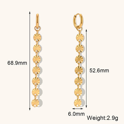 1 Pair Simple Style Geometric Plating Stainless Steel Drop Earrings