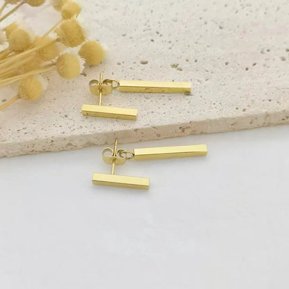 1 Pair Simple Style Geometric Plating Stainless Steel Drop Earrings