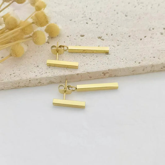 1 Pair Simple Style Geometric Plating Stainless Steel Drop Earrings