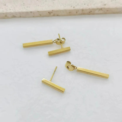 1 Pair Simple Style Geometric Plating Stainless Steel Drop Earrings