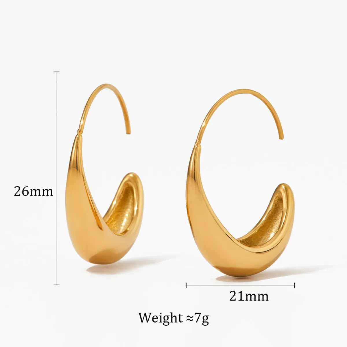 1 Pair Simple Style Geometric Plating Stainless Steel Drop Earrings