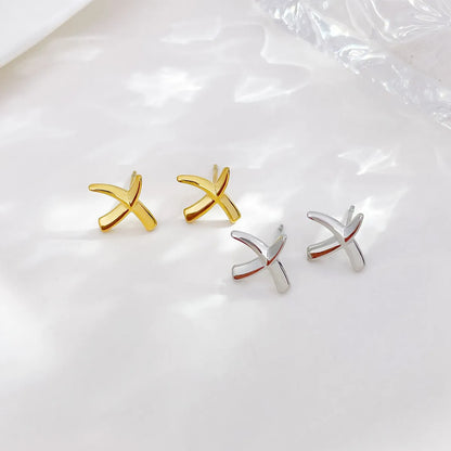 1 Pair Simple Style Geometric Plating Stainless Steel Ear Studs