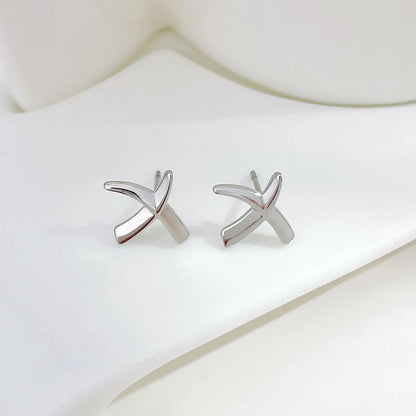 1 Pair Simple Style Geometric Plating Stainless Steel Ear Studs