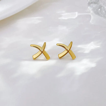 1 Pair Simple Style Geometric Plating Stainless Steel Ear Studs