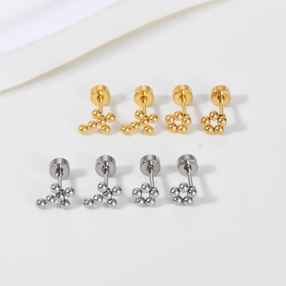 1 Pair Simple Style Geometric Plating Stainless Steel Ear Studs