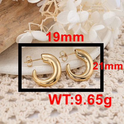 1 Pair Simple Style Geometric Plating Stainless Steel Ear Studs