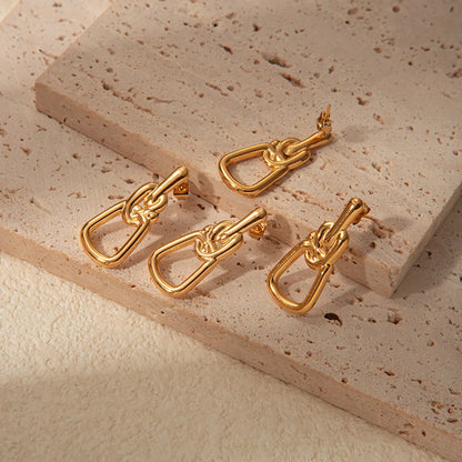 1 Pair Simple Style Geometric Plating Stainless Steel Gold Plated Drop Earrings