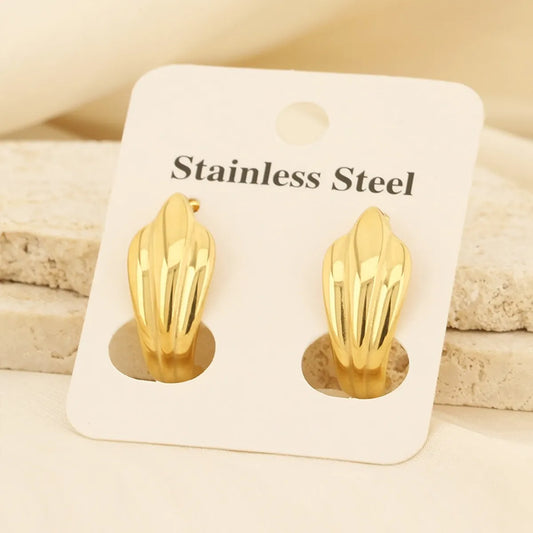 1 Pair Simple Style Geometric Plating Stainless Steel Gold Plated Ear Studs